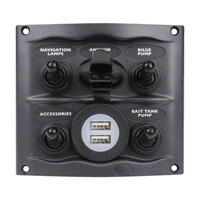 113248   BLA   BEP 5-Way Waterproof Switch Dual USB