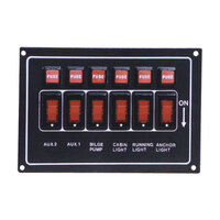 114012   BLA   Marine Town Switch Panel - Black Alloy