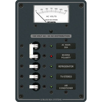 8043     Blue Sea 8043 AC Main +3 Positions Toggle Circuit Breaker Panel - White Switches     19050