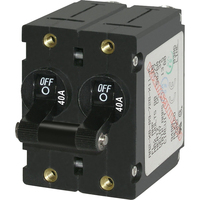 7239     Blue Sea 7239 A-Series Double Pole Toggle - 40A - Black     20587