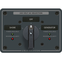 8363     Blue Sea 8363 AC Rotary Switch Panel 65 Ampere 2 Positions + OFF, 3 Pole     20805