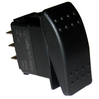 001-455     Paneltronics DPDT ON/OFF/ON Waterproof Contura Rocker Switch - Black     29787