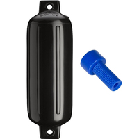 G-4-BLACK     Polyform G-4 Twin Eye Fender 6.5" x 22" - Black w/Air Adapter     36797