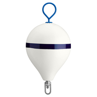 CM-3 WH-STR     Polyform Mooring Buoy w/Iron 17" Diameter - White Blue Stripe     36844