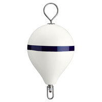CM-3SS W-STR     Polyform Mooring Buoy w/SS 17" Diameter - White Blue Stripe     36846