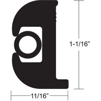 V11-0809BBK50-2     TACO Flex Vinyl Rub Rail Kit - Black w/Black Insert - 50' - 1-1/16"     40413