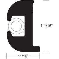 V11-0809BWK50-2     TACO Flex Vinyl Rub Rail Kit - Black w/White Insert - 50' - 1-1/16" x 11/16"     40414