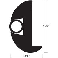 V11-2423BBK50-2     TACO Flex Vinyl Rub Rail Kit - Black w/Black Insert - 50' - 1-7/8" x 1-1/16"     40415