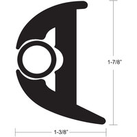 V11-3426BBK70-2     TACO Flex Vinyl Rub Rail Kit - Black w/Black Insert - 70' - 1-7/8" x 1-3/8"     40417