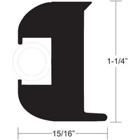 V11-3447BWK50-2     TACO Flex Vinyl Rub Rail Kit - Black w/White Insert - 50' - 1-1/4" x 15/16"     40419