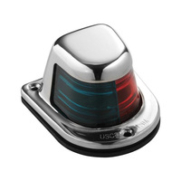 66318-7     Attwood 1-Mile Deck Mount, Bi-Color Red/Green Combo Sidelight - 12V - Stainless Steel Housing     43857