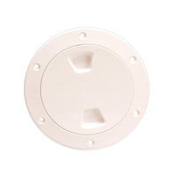 DP40-N     Beckson 4" Smooth Center Screw-Out Deck Plate - Beige     46416
