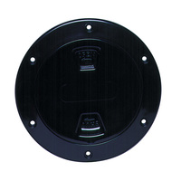DP40-B     Beckson 4" Smooth Center Screw-Out Deck Plate - Black     46417