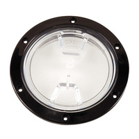DP40-B-C     Beckson 4" Clear Center Screw Out Deck Plate - Black     46419