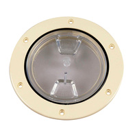 DP40-N-C     Beckson 4" Clear Center Screw-Out Deck Plate - Beige     46420