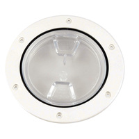 DP40-W-C     Beckson 4" Clear Center Screw-Out Deck Plate - White     46421