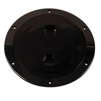 DP60-B     Beckson 6" Smooth Center Screw-Out Deck Plate - Black     46423