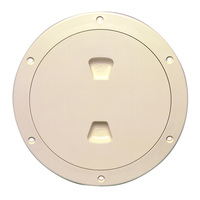 DP60-N     Beckson 6" Smooth Center Screw-Out Deck Plate - Beige     46424