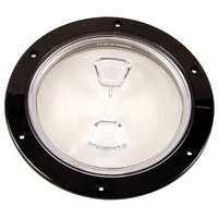 DP60-B-C     Beckson  6" Clear Center Screw-Out Deck Plate - Black     46426