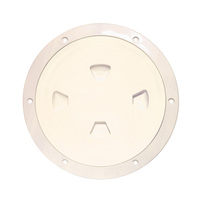DP80-N     Beckson 8" Smooth Center Screw-Out Deck Plate - Beige     46433