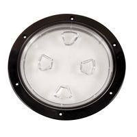 DP80-B-C     Beckson 8" Clear Center Screw-Out Deck Plate - Black     46435