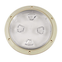 DP80-N-C     Beckson 8" Clear Center Screw-Out Deck Plate - Beige     46436