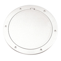 DP61-W     Beckson 6" Smooth Center Pry-Out Deck Plate - White     46449