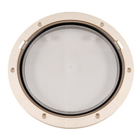 DP81-N-C     Beckson 8" Clear Center Pry-Out Deck Plate - Beige     46455