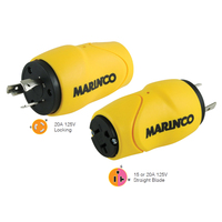 S20-15     Marinco Straight Adapter 20Amp Locking Male Plug to 15Amp Straight Female Adapter     49222