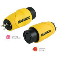 S15-30     Marinco Straight Adapter 15Amp Straight Male to 30Amp Locking Female Connector     49223