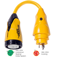 P30-503     Marinco P30-503 EEL 50A-125V Female to 30A-125V Male Pigtail Adapter - Yellow     49361