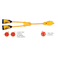 Y30-2-30     Marinco Y30-2-30 EEL (2)30A-125V Female to (1)30A-125V Male "Y" Adapter - Yellow     49368