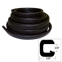 V30-1312B25-1     TACO Flexible Vinyl Trim - ⅜" Opening x ⅝"W x 25'L - Black     49553