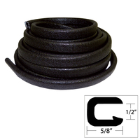 V30-1316B25-1     TACO Flexible Vinyl Trim - ½" Opening x ⅝"W x 25'L - Black     49555