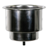 S-3511C     Whitecap Flush Cupholder w/Drain - 302 Stainless Steel     50685