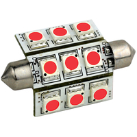 LLB-189R-21-00     Lunasea Pointed Festoon 9 LED Light Bulb - 42mm - Red     53293