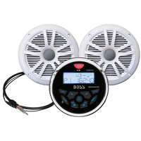 MCKGB350W.6     Boss Audio MCKGB350W.6 Combo - Marine Gauge Radio w/Antenna &amp; 2 6.5" Speakers - White     54603