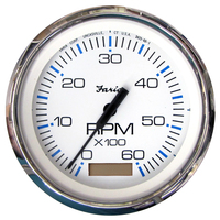33832     Faria Chesapeake White SS 4" Tachometer w/Hourmeter - 6000 RPM (Gas)(Inboard)     54642