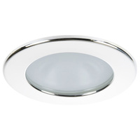 FAMP2492B02CA00     Quick Kai XP Downlight LED - 4W, IP66, Spring Mounted - Round White Bezel, Round Warm White Light