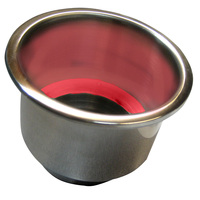 S-3511RC     Whitecap Flush Mount Cup Holder w/Red LED Light - Stainless Steel     56235