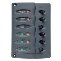 CSP6-PTC     Marinco Contour Switch Panel - Waterproof 6 Way w/PTC Fusing     56948