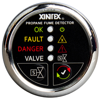 P-1CS-R     Xintex Propane Fume Detector w/Plastic Sensor &amp; Solenoid Valve - Chrome Bezel Display     63837