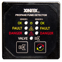 P-2BS-R     Xintex Propane Fume Detector & Alarm w/2 Plastic Sensors & Solenoid Valve - Square Black Bezel Display     63845