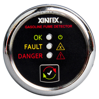 G-1C-R     Xintex Gasoline Fume Detector & Alarm w/Plastic Sensor - Chrome Bezel Display     63861