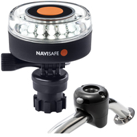 040KIT     Navisafe Navilight 360&deg; 2NM White w/Navimount Base &amp; Rail Mount - Black     68169