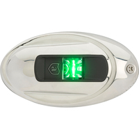 NV4012SSG-7     Attwood LightArmor Vertical Surface Mount Navigation Light - Oval - Starboard (green) - Stainless Steel - 2NM     69835