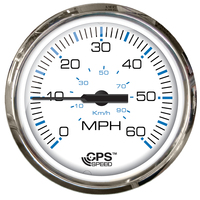 33839     Faria Chesapeake White SS 4" Studded Speedometer - 60MPH (GPS)     69957