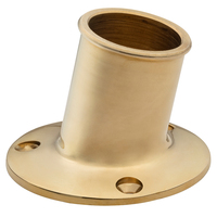 S-5003B     Whitecap Top-Mounted Flag Pole Socket - Polished Brass - 1-1/4" ID     70753