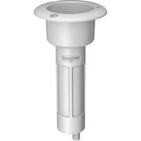 P1000DW     Mate Series Plastic 0&deg; Rod &amp; Cup Holder - Drain - Round Top - White     72521
