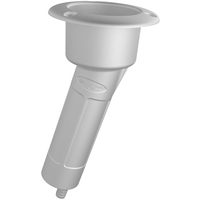 P1015DW     Mate Series Plastic 15&deg; Rod &amp; Cup Holder - Drain - Round Top - White     72524